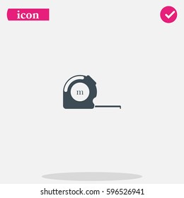 Tape measure icon. Roulette construction.
