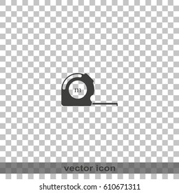 Tape measure icon. Roulette construction.