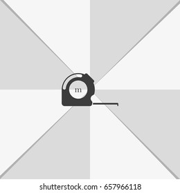 Tape measure icon. Roulette construction.