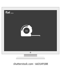 Tape measure icon. Roulette construction.
