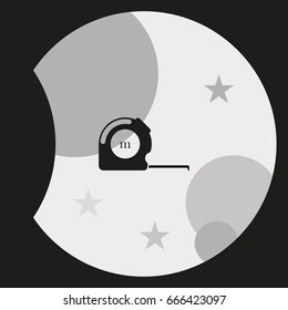 Tape measure icon. Roulette construction.