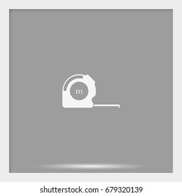 Tape measure icon. Roulette construction.