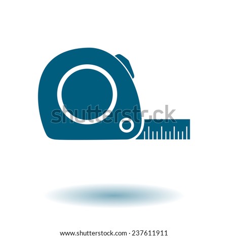  Tape measure icon. Roulette construction  simbol.