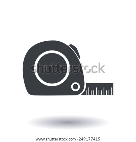  Tape measure icon. Roulette construction  simbol.
