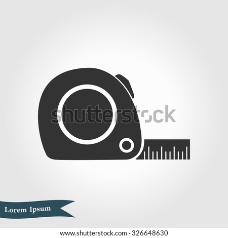 Tape measure icon. Roulette construction  simbol.