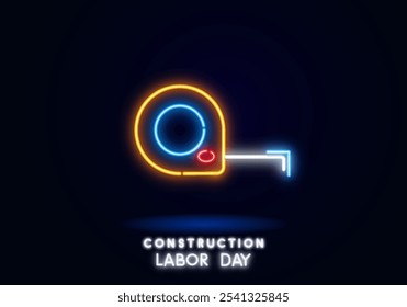 Icono de medida de cinta. Icono de cinta métrica retráctil simple para la construcción, carpintería y medidas de bricolaje. Ilustración vectorial