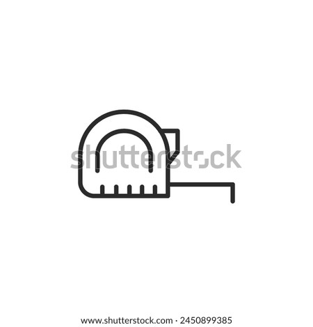 Tape measure icon. Simple retractable tape measure icon for construction, carpentry, and DIY measurements. Vector illustration