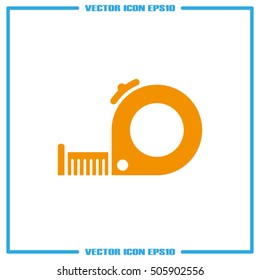Tape measure icon vector EPS 10, abstract sign roulette construction flat design,  illustration modern isolated badge for website or app - stock info graphics

