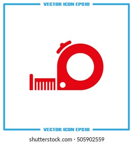 Tape measure icon vector EPS 10, abstract sign roulette construction flat design,  illustration modern isolated badge for website or app - stock info graphics
