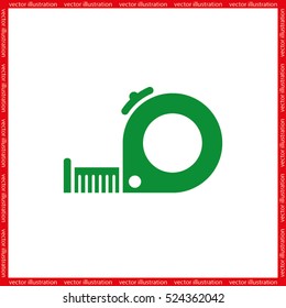 Tape measure icon vector EPS 10, abstract sign roulette construction flat design,  illustration modern isolated badge for website or app - stock info graphics
