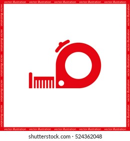 Tape measure icon vector EPS 10, abstract sign roulette construction flat design,  illustration modern isolated badge for website or app - stock info graphics
