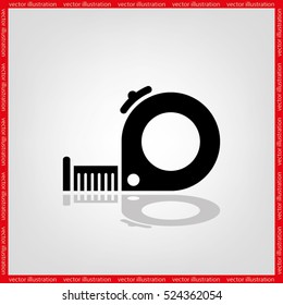 Tape measure icon vector EPS 10, abstract sign roulette construction flat design,  illustration modern isolated badge for website or app - stock info graphics
