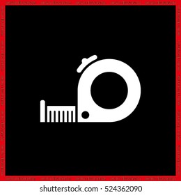 Tape measure icon vector EPS 10, abstract sign roulette construction flat design,  illustration modern isolated badge for website or app - stock info graphics
