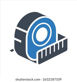 Tape measure icon. Vector and glyph