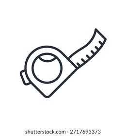 ícone de medida de fita. vetor.Sinal editável de estilo traço.linear para usar a ilustração web design,logo.Symbol.