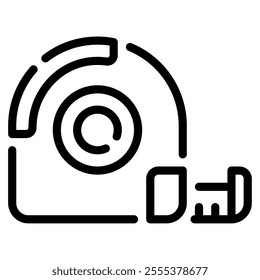 Tape measure icon for web, app, infographic, etc