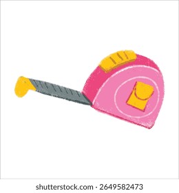 Tape Measure Illustration with crayon style editable for cards, poster decorations, t-shirt prints, stickers, icons and others