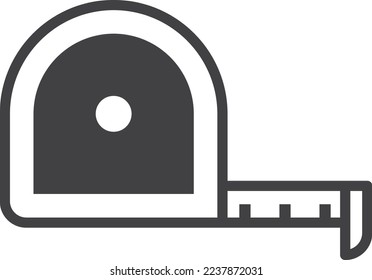 tape measure illustration in minimal style isolated on background