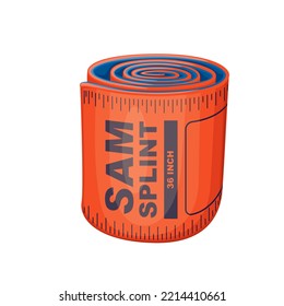 Tape Measure In Inches And Centimeter Vector Illustration. Cartoon Isolated Orange Tailor Or Medical Tool With Thin Scales For Measuring Width And Dimensions, Long Tape Roll Of Rounded Shape