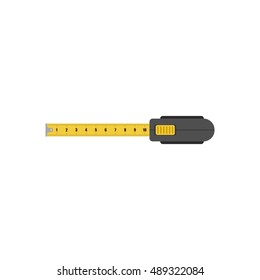 Tape measure isolated on white background flat design, vector illustration