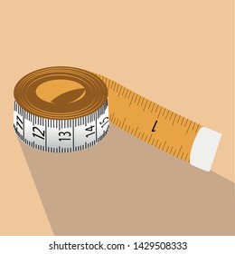 a tape measure in light pink background