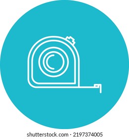 Tape Measure line circle icon vector image. Can also be used for web apps, mobile apps and print media.