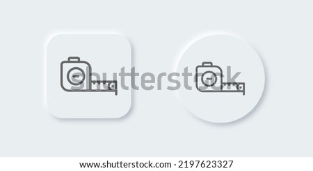 Tape measure line icon in neomorphic design style. Length scale signs vector illustration. Foto stock © 
