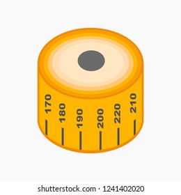 The tape measure is measured in inches. To measure. Logo. Vector illustration. EPS 10.