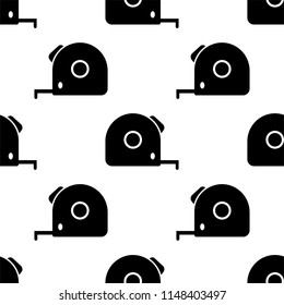 Tape Measure, Measurement Tape Icon Seamless Pattern Vector Art Illustration