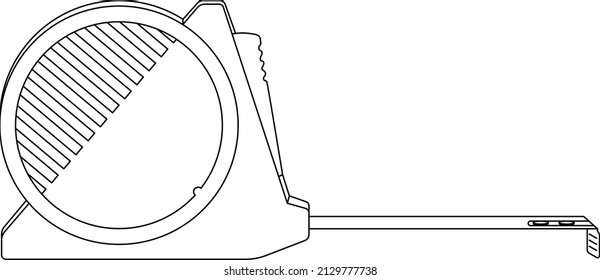 Tape measure or measuring tape isolated vector on white background. The measuring tool is used to measure distance or size. It is like a much longer flexible ruler.