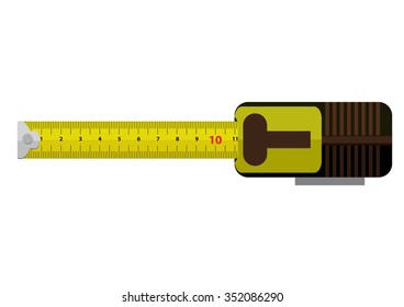 Tape measure - roulette, meter, vector, 