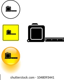tape measure ruler symbol sign and button