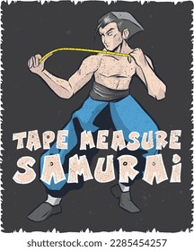 TAPE MEASURE SAMURAI T SHIRT DESIGN