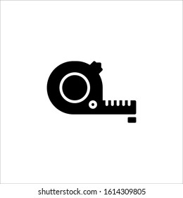 Tape Measure Tool To The Builder Isolated On White Background In Vector Icon Solid Eps10
