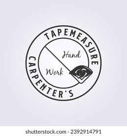 tape measure tool logo vector illustration design, carpentry logo design