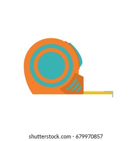 tape measure vector flat illustration on white background