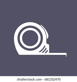 tape measure vector flat illustration on dark blue background
