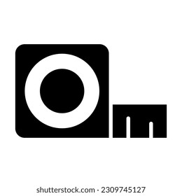 Tape Measure Vector Glyph Icon For Personal And Commercial Use.
