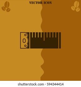 Tape measure vector  icon. Coffee symbol background.