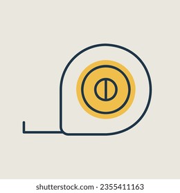 Tape measure vector icon. Construction, repair and building. Graph symbol for your web site design, logo, app, UI