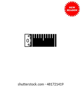 Tape measure vector icon isolated on white background.