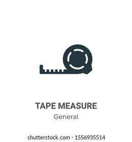 Tape measure vector icon on white background. Flat vector tape measure icon symbol sign from modern general collection for mobile concept and web apps design.