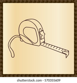 Tape measure vector isolated. logo architectural bureau