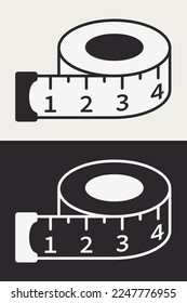 Tape Measure. Vector Isolated. Measuring Equipment Used to Measure Length or Distance