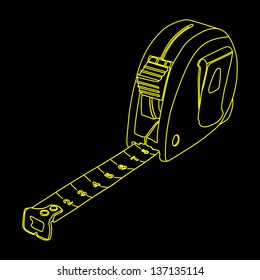 Tape measure vector isolated on black background