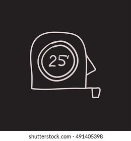 Tape measure vector sketch icon isolated on background. Hand drawn Tape measure icon. Tape measure sketch icon for infographic, website or app.