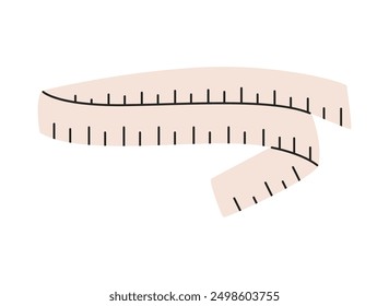 Tape measure. Weight loss item. Flat vector illustration isolated on white background.