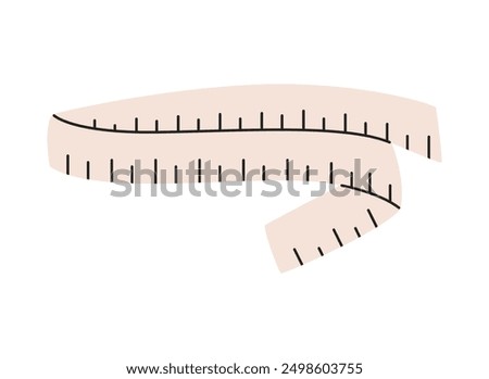 Tape measure. Weight loss item. Flat vector illustration isolated on white background.