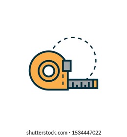 tape measure work tools engineering icon vector illustration