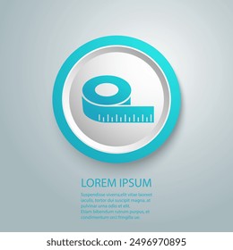 Tape measurement icon symbol logo template. Vector